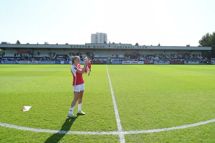 Framed Print : Arsenal's Frida Maanum Receives Supporters Club Player of the Season Award vs. Aston Villa in FA Women's Super League