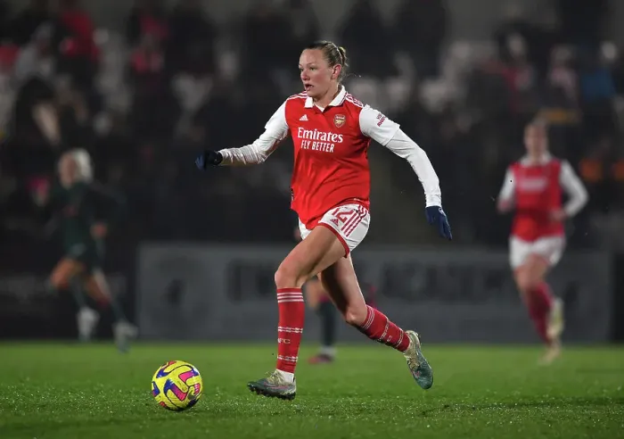 Framed Print : Arsenal's Frida Maanum Shines in Action: Arsenal Women vs Liverpool Women, FA Women's Super League (2022-23)