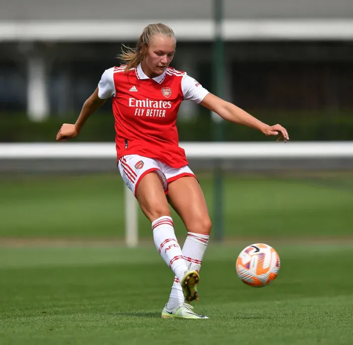 Framed Print : Arsenal's Frida Maanum Shines in Pre-Season Victory over Brighton & Hove Albion Women