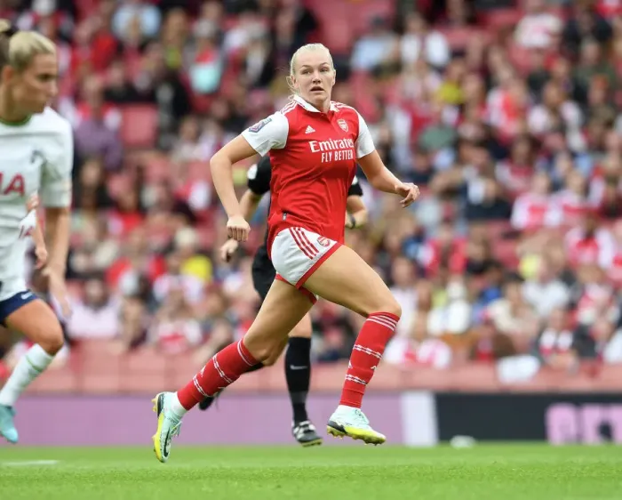 Framed Print : Arsenal's Frida Maanum Stars in Thrilling Derby: Arsenal Women vs. Tottenham Hotspur at Emirates Stadium Framed Print : Arsenal's Frida Maanum Stars in Thrilling Derby: Arsenal Women vs. Tottenham Hotspur at Emirates Stadium