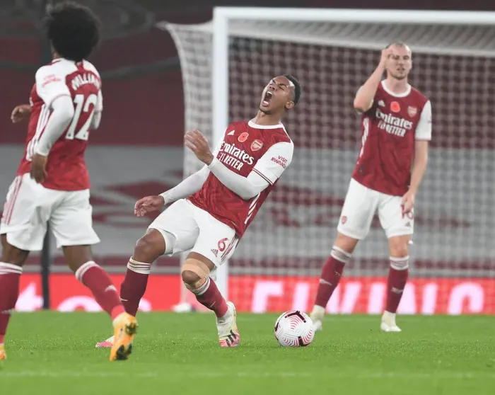 Framed Print : Arsenal's Gabriel in Action against Aston Villa in Empty Emirates Stadium, Premier League 2020-21 Framed Print : Arsenal's Gabriel in Action against Aston Villa in Empty Emirates Stadium, Premier League 2020-21