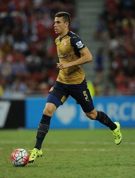 Arsenal's Gabriel in Action against Singapore XI during the Barclays Asia Trophy, 2015