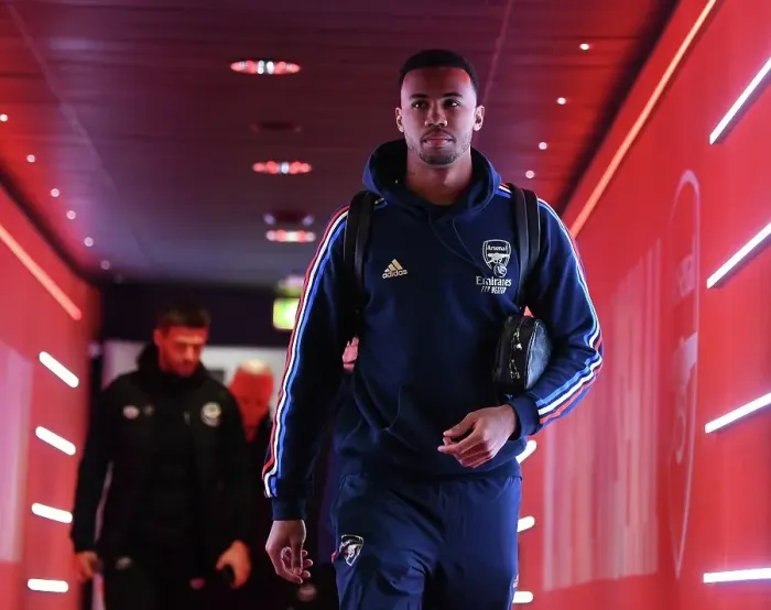 Framed Print : Arsenal's Gabriel Arrives at Emirates Stadium Ahead of Arsenal v Brentford Premier League Clash (2022-23)
