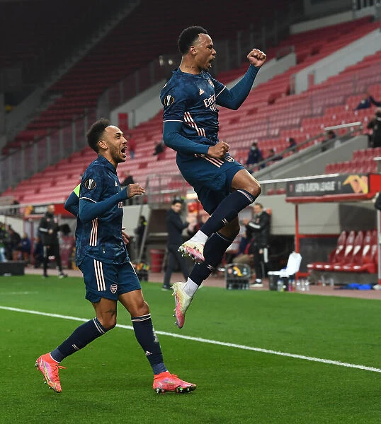 Arsenal's Gabriel and Aubameyang Celebrate Empty-Stadium Goals in Europa League Match vs. Olympiacos