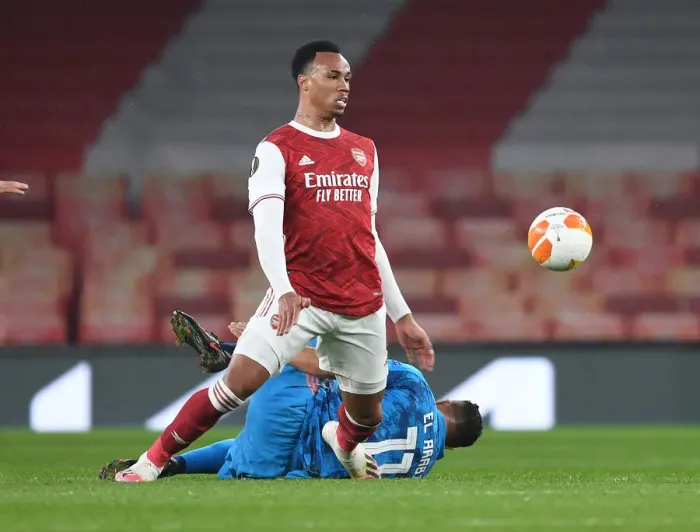 Framed Print : Arsenal's Gabriel in Europa League Action: Arsenal vs. Olympiacos (2020-21) - Behind Closed Doors Framed Print : Arsenal's Gabriel in Europa League Action: Arsenal vs. Olympiacos (2020-21) - Behind Closed Doors