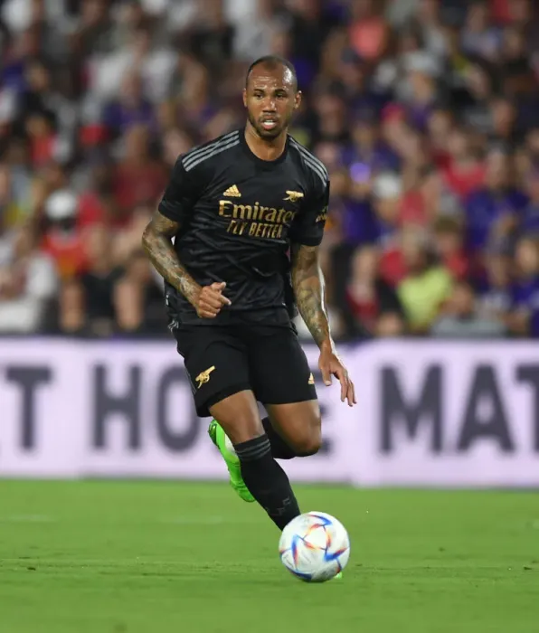 Framed Print : Arsenal's Gabriel Faces Off Against Orlando City SC in Pre-Season Friendly