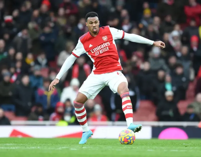 Framed Print : Arsenal's Gabriel Faces Off: A Premier League Battle Against Brentford Framed Print : Arsenal's Gabriel Faces Off: A Premier League Battle Against Brentford