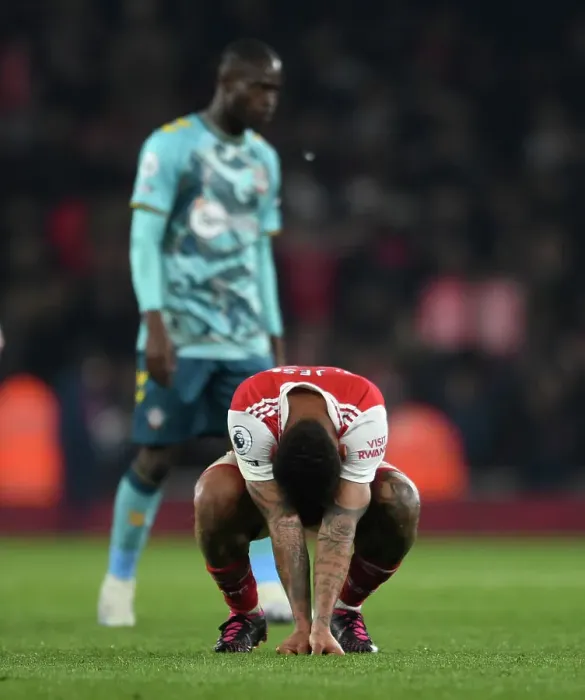 Framed Print : Arsenal's Gabriel Jesus Celebrates Victory Over Southampton in the Premier League Framed Print : Arsenal's Gabriel Jesus Celebrates Victory Over Southampton in the Premier League