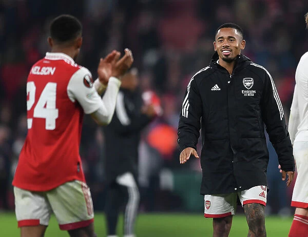 Arsenal's Gabriel Jesus Celebrates after Winning against FC Zurich in Europa League Group A, 2022-23