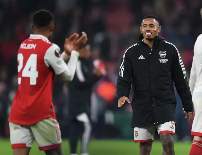Framed Print : Arsenal's Gabriel Jesus Celebrates after Winning against FC Zurich in Europa League Group A, 2022-23