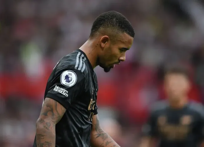 Framed Print : Arsenal's Gabriel Jesus Faces Off Against Manchester United in Premier League Showdown (2022-23) Framed Print : Arsenal's Gabriel Jesus Faces Off Against Manchester United in Premier League Showdown (2022-23)