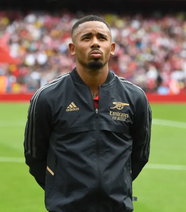 Framed Print : Arsenal's Gabriel Jesus Gears Up for Arsenal v Sevilla: Emirates Cup 2022