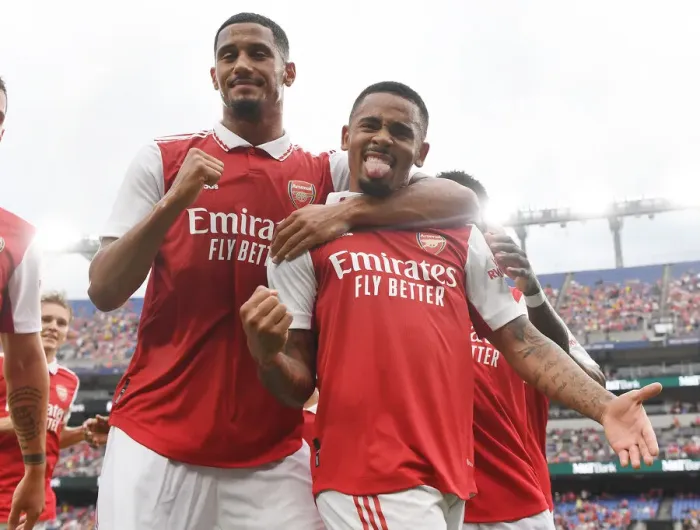 Framed Print : Arsenal's Gabriel Jesus Scores First Goal in Pre-Season: Arsenal vs. Everton, Baltimore, 2022