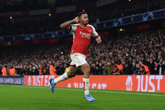 Framed Print : Arsenal's Gabriel Jesus Scores Second Goal in Champions League Victory over RC Lens (2023-24) Framed Print : Arsenal's Gabriel Jesus Scores Second Goal in Champions League Victory over RC Lens (2023-24)