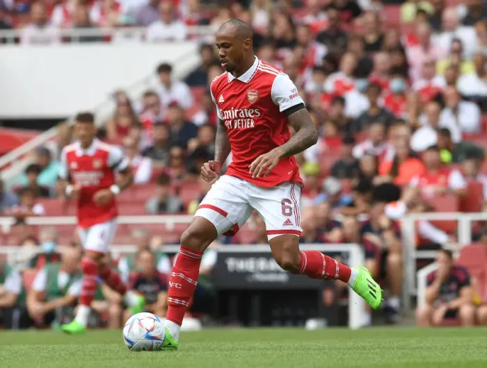 Framed Print : Arsenal's Gabriel Magalhaes in Action at the Emirates Cup 2022 vs Sevilla Framed Print : Arsenal's Gabriel Magalhaes in Action at the Emirates Cup 2022 vs Sevilla
