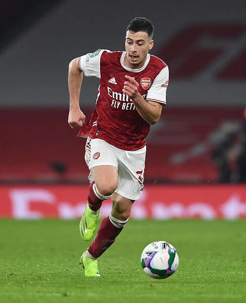 Arsenal's Gabriel Magalhaes in Action against Manchester City - Carabao Cup Quarterfinal at Emirates Stadium