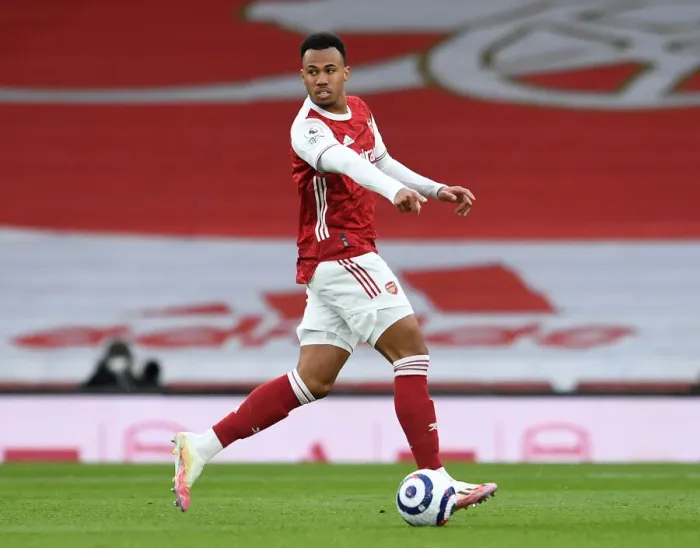 Framed Print : Arsenal's Gabriel Magalhaes in Action Against Tottenham in the Premier League Framed Print : Arsenal's Gabriel Magalhaes in Action Against Tottenham in the Premier League