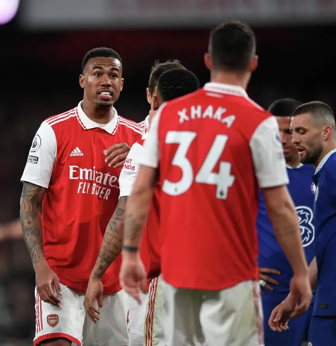 Framed Print : Arsenal's Gabriel Magalhaes Goes Head-to-Head with Chelsea in Premier League Battle Framed Print : Arsenal's Gabriel Magalhaes Goes Head-to-Head with Chelsea in Premier League Battle