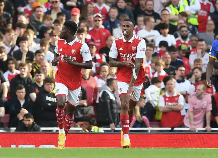 Framed Print : Arsenal's Gabriel Magalhaes Wears the Captain's Armband Against Brighton & Hove Albion (2022-23)