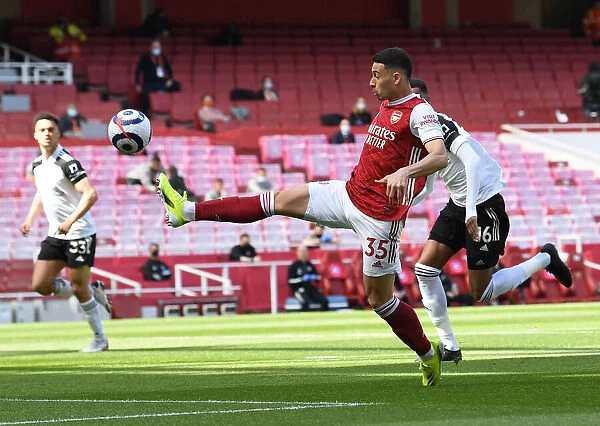 Arsenal's Gabriel Martinelli in Action at Emptied Emirates Stadium vs Fulham (April 2021)