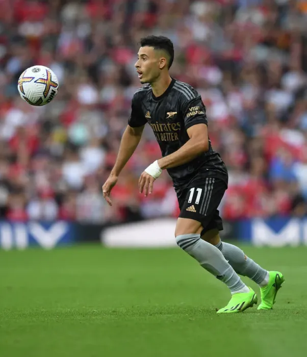 Framed Print : Arsenal's Gabriel Martinelli Faces Off Against Manchester United at Old Trafford (2022-23 Premier League) Framed Print : Arsenal's Gabriel Martinelli Faces Off Against Manchester United at Old Trafford (2022-23 Premier League)