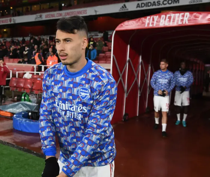 Framed Print : Arsenal's Gabriel Martinelli Gears Up for Arsenal v Liverpool Clash (2021-22)