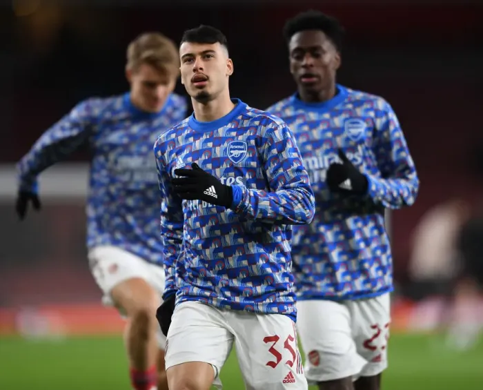 Framed Print : Arsenal's Gabriel Martinelli Prepares for Carabao Cup Showdown Against Liverpool