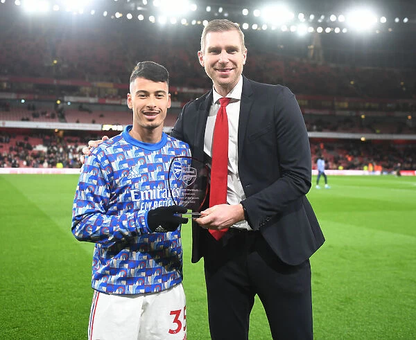 Arsenal's Gabriel Martinelli Receives Player of the Month Award Before Arsenal vs. Wolverhampton Wanderers