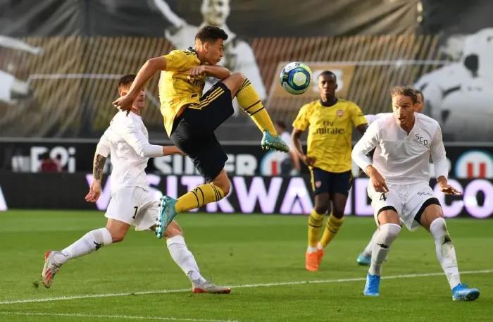 Framed Print : Arsenal's Gabriel Martinelli Shines in Angers Friendly Framed Print : Arsenal's Gabriel Martinelli Shines in Angers Friendly