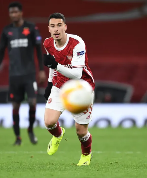 Framed Print : Arsenal's Gabriel Martinelli in UEFA Europa League Quarterfinal vs Slavia Praha at Emirates Stadium (Behind Closed Doors)