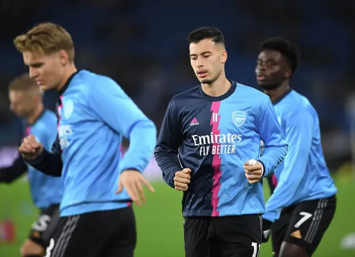 Framed Print : Arsenal's Gabriel Martinelli Warming Up Ahead of Brighton Clash (Premier League 2022-23) Framed Print : Arsenal's Gabriel Martinelli Warming Up Ahead of Brighton Clash (Premier League 2022-23)