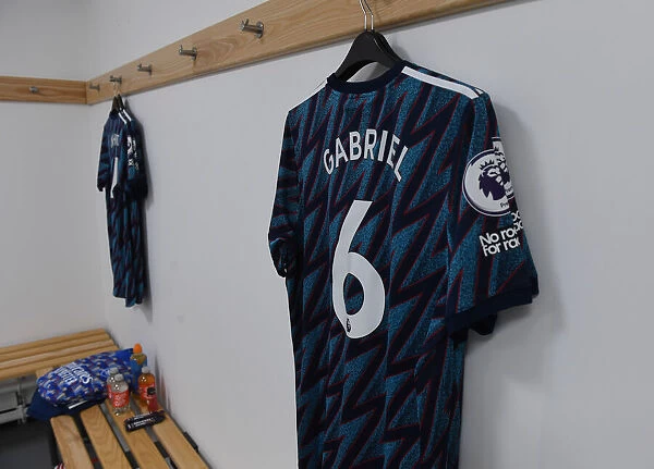 Arsenal's Gabriela's Hanging Jersey in Wolverhampton Wanderers Stadium Before Premier League Clash