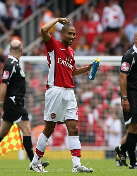 Arsenal's Gael Clichy Celebrates 1:0 Win Over West Bromwich Albion, Barclays Premier League, Emirates Stadium, 2008
