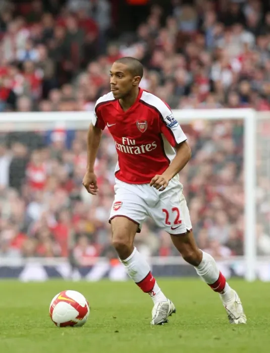 Framed Print : Arsenal's Gael Clichy Celebrates during Arsenal's 3:1 Win over Everton in the Barclays Premier League at Emirates Stadium, London, October 18, 2008