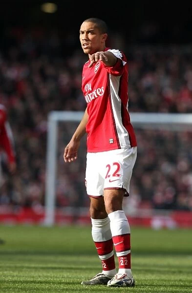 Arsenal's Gael Clichy Celebrates Thrilling 3-1 Victory Over Burnley in Barclays Premier League at Emirates Stadium (6 / 3 / 10)
