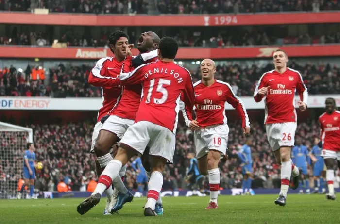 Framed Print : Arsenal's Gallas and Teamsmates Celebrate 1:0 Victory Over Portsmouth Framed Print : Arsenal's Gallas and Teamsmates Celebrate 1:0 Victory Over Portsmouth