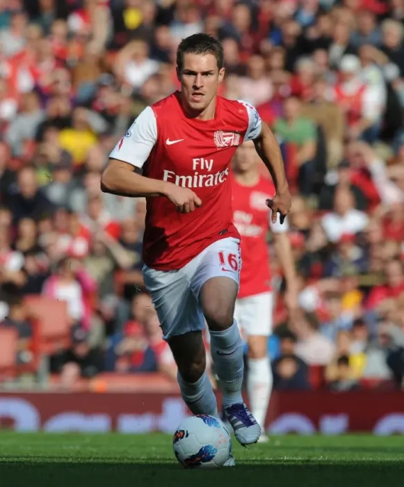 Framed Print : Arsenal's Game-Winning Moment: Aaron Ramsey's Goal vs. Stoke City (October 2011) - 3-1 Triumph