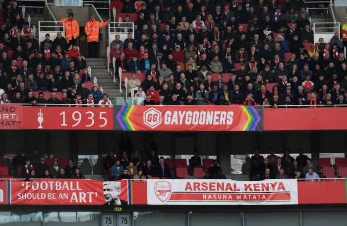 Framed Print : Arsenal's Gay Gooners: Pride at the Emirates (Arsenal v Swansea City, 2017-18)