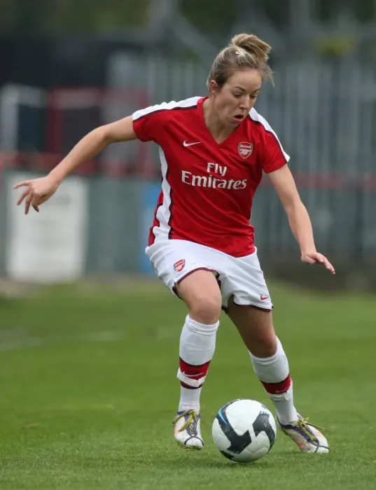 Framed Print : Arsenal's Gemma Davison Scores Duo in 2:0 UEFA Cup Victory over Sparta Prague