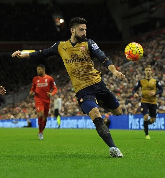 Arsenal's Giroud Faces Off Against Liverpool in Premier League Clash, 2015-16