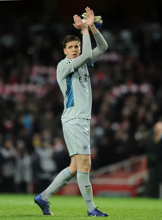 Framed Print : Arsenal's Glorious Victory: Wojciech Szczesny Celebrates with Fans after 3-0 Win over AC Milan in UEFA Champions League Framed Print : Arsenal's Glorious Victory: Wojciech Szczesny Celebrates with Fans after 3-0 Win over AC Milan in UEFA Champions League
