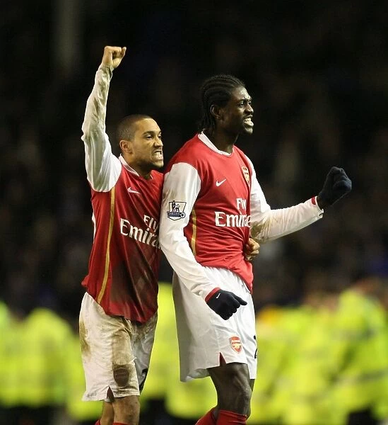 Arsenal's Glory: Clichy and Adebayor's Triumphant Victory Celebration (4-1 over Everton, 2007)