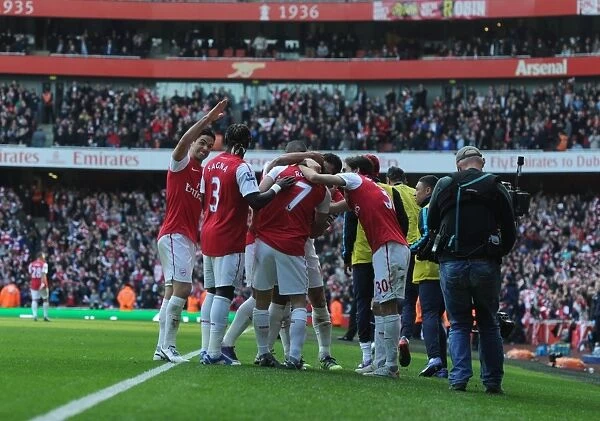 Arsenal's Glory: Rosicky's Hat-trick Celebration vs. Tottenham (2011-12)