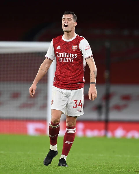 Arsenal's Granit Xhaka in Action Against Chelsea: Premier League 2020-21 (Behind Closed Doors)