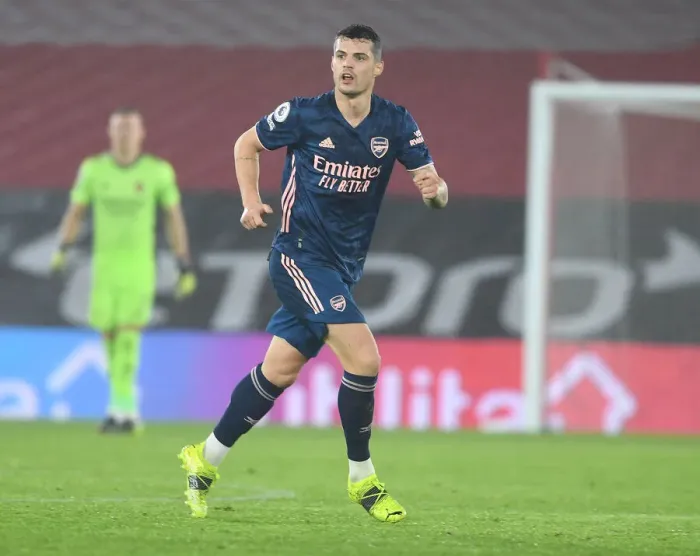 Framed Print : Arsenal's Granit Xhaka in Action at Empty Southampton Stadium - Premier League 2020-21 Framed Print : Arsenal's Granit Xhaka in Action at Empty Southampton Stadium - Premier League 2020-21