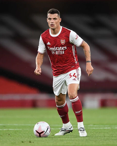 Arsenal's Granit Xhaka in Action Against West Ham United - Premier League 2020-21
