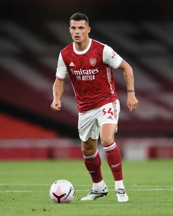 Framed Print : Arsenal's Granit Xhaka in Action Against West Ham United - Premier League 2020-21