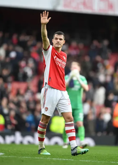 Framed Print : Arsenal's Granit Xhaka Applauding Fans: Arsenal vs Manchester City, Premier League 2021-22