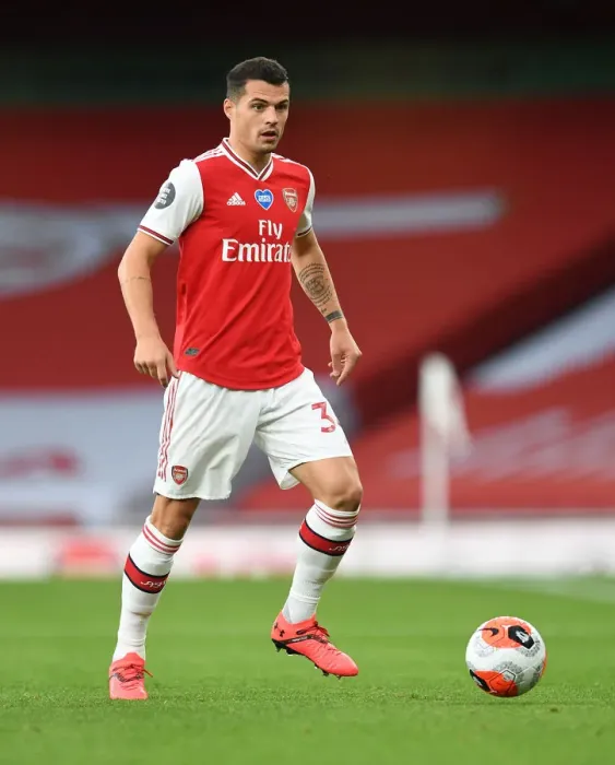 Framed Print : Arsenal's Granit Xhaka in Empty Emirates Stadium: Arsenal FC vs Liverpool FC, Premier League 2019-2020 Framed Print : Arsenal's Granit Xhaka in Empty Emirates Stadium: Arsenal FC vs Liverpool FC, Premier League 2019-2020