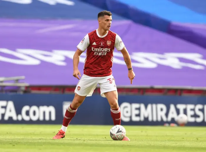 Framed Print : Arsenal's Granit Xhaka at Empty FA Cup Final vs Chelsea (2020) Framed Print : Arsenal's Granit Xhaka at Empty FA Cup Final vs Chelsea (2020)